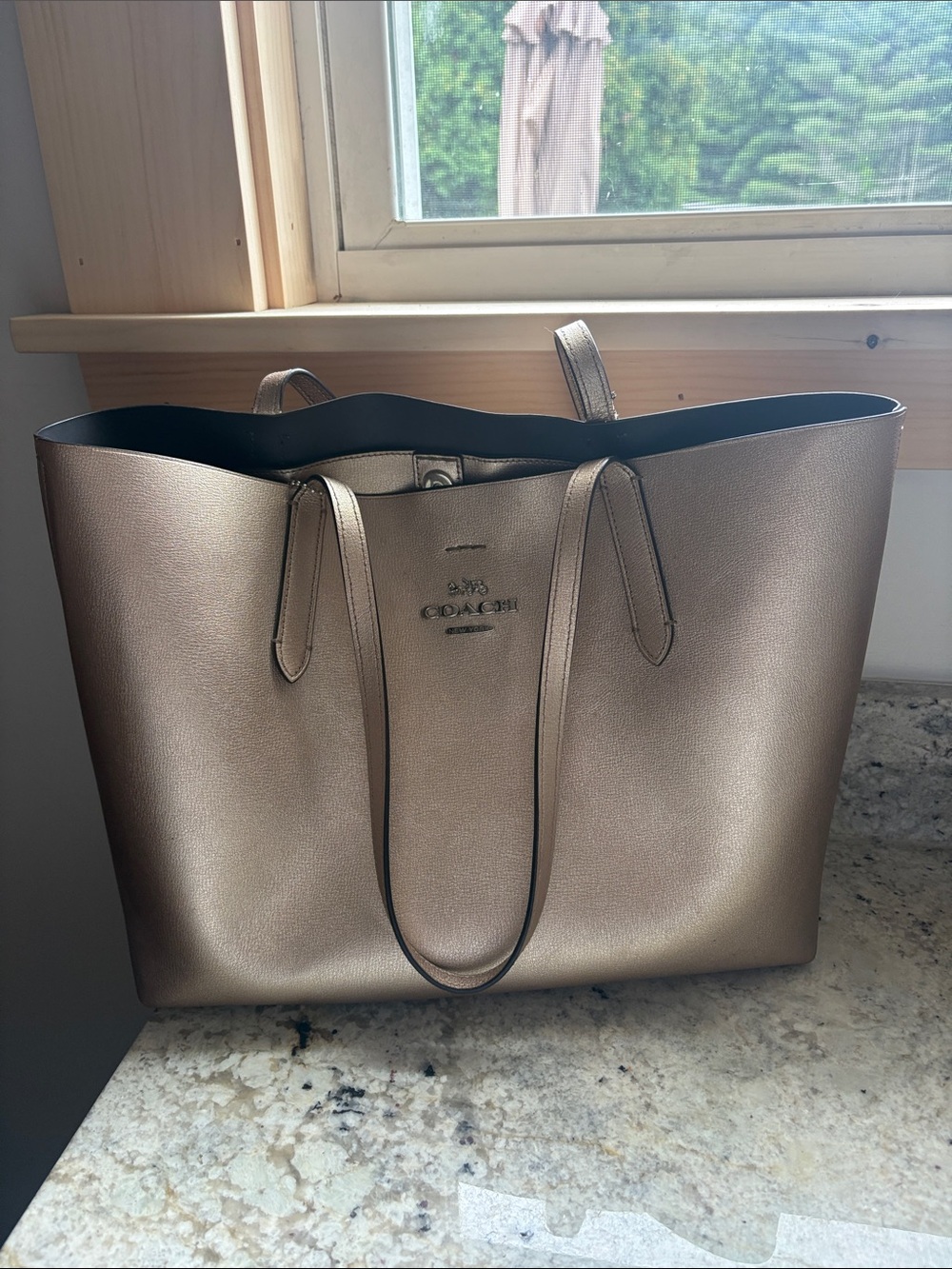 Coach Metallic Bronze Leather Tote